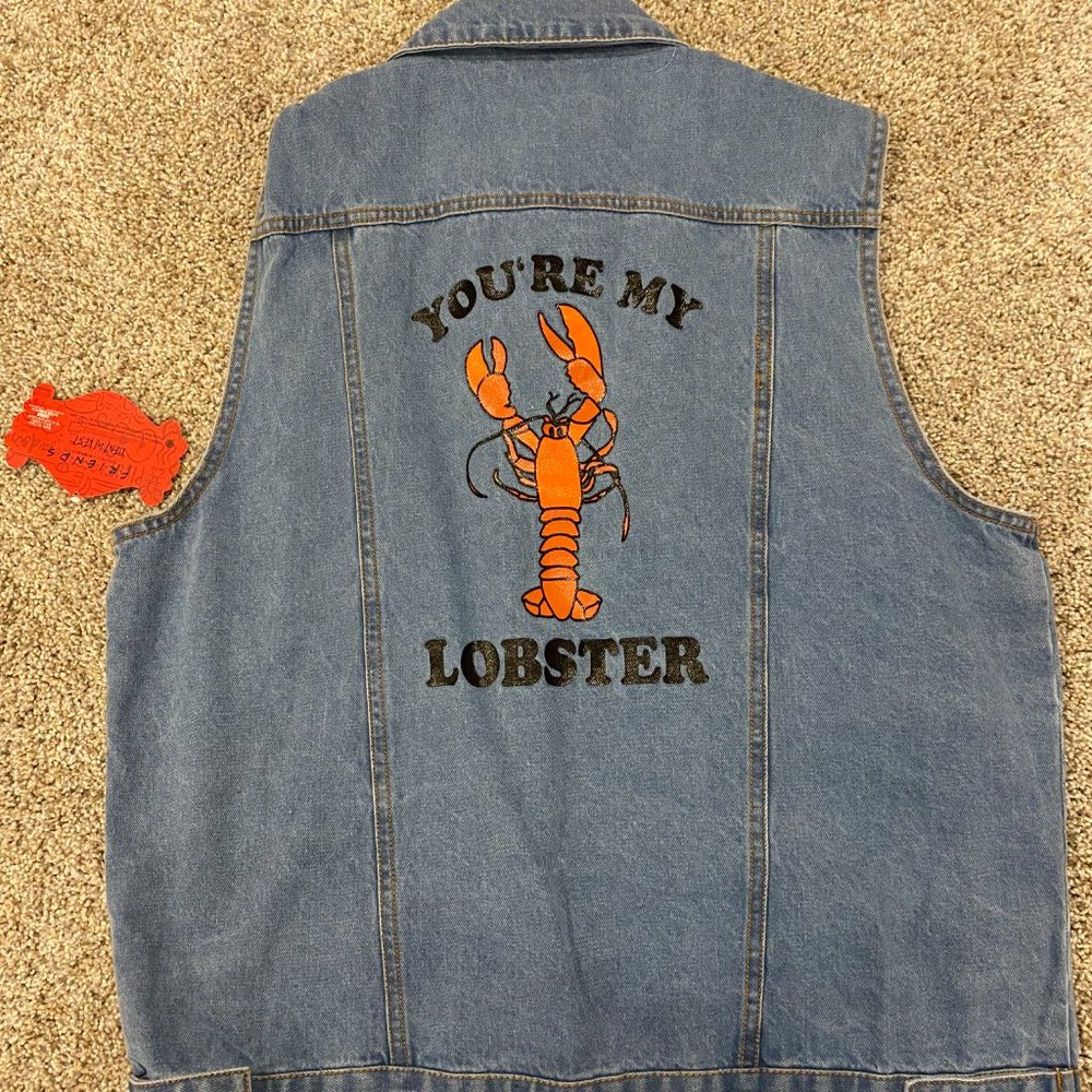 Friends Denim Vest - You're My Lobster - Officially Licensed - NWT!